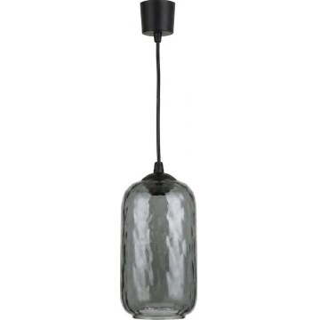 Brilagi - Suspension LED sur câble RETRO GLASS 1xE27/60W/230V Ø 14 cm noir/gris fumé