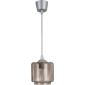 Brilagi - Suspension LED sur câble RETRO GLASS 1xE27/60W/230V Ø 15 cm argenté/beige fumé