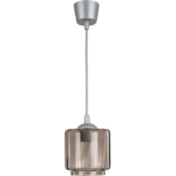 Brilagi - Suspension LED sur câble RETRO GLASS 1xE27/60W/230V Ø 15 cm argenté/beige fumé