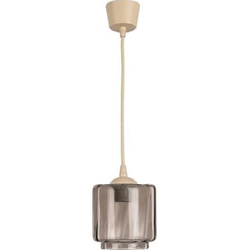 Brilagi - Suspension LED sur câble RETRO GLASS 1xE27/60W/230V Ø 15 cm beige / beige fumé