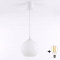 Brilagi - Suspension LED sur câble RETRO GLASS 1xE27/60W/230V Ø 15 cm blanche