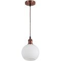 Brilagi - Suspension LED sur câble RETRO GLASS 1xE27/60W/230V Ø 15 cm cuivré/blanc