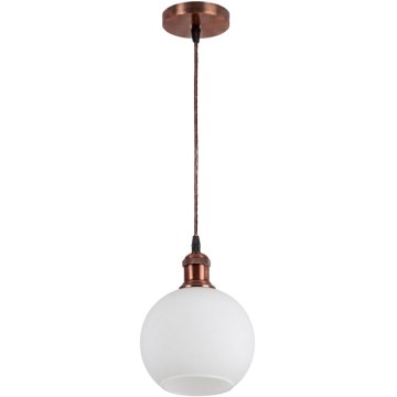 Brilagi - Suspension LED sur câble RETRO GLASS 1xE27/60W/230V Ø 15 cm cuivré/blanc