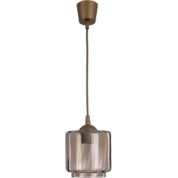 Brilagi - Suspension LED sur câble RETRO GLASS 1xE27/60W/230V Ø 15 cm marron / beige fumé