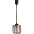 Brilagi - Suspension LED sur câble RETRO GLASS 1xE27/60W/230V Ø 15 cm noir / beige fumé