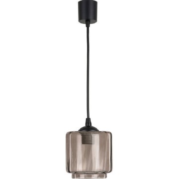 Brilagi - Suspension LED sur câble RETRO GLASS 1xE27/60W/230V Ø 15 cm noir / beige fumé