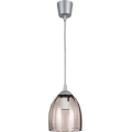 Brilagi - Suspension LED sur câble RETRO GLASS 1xE27/60W/230V Ø 17 cm argenté / beige fumé