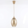 Brilagi - Suspension LED sur câble RETRO GLASS 1xE27/60W/230V Ø 17 cm beige / beige fumé