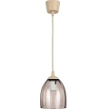 Brilagi - Suspension LED sur câble RETRO GLASS 1xE27/60W/230V Ø 17 cm beige / beige fumé