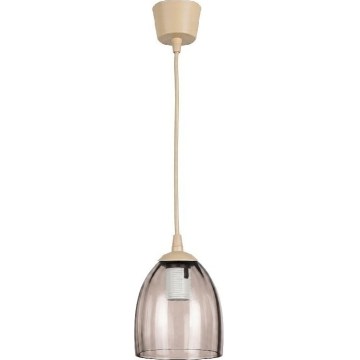 Brilagi - Suspension LED sur câble RETRO GLASS 1xE27/60W/230V Ø 17 cm beige / beige fumé
