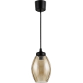 Brilagi - Suspension LED sur câble RETRO GLASS 1xE27/60W/230V Ø 17 cm noir/beige fumé