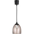 Brilagi - Suspension LED sur câble RETRO GLASS 1xE27/60W/230V Ø 17 cm noir / beige fumé