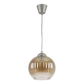 Brilagi - Suspension LED sur câble RETRO GLASS 1xE27/60W/230V Ø 18 cm argentée / brune fumée