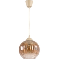 Brilagi - Suspension LED sur câble RETRO GLASS 1xE27/60W/230V Ø 18 cm beige/brun fumé