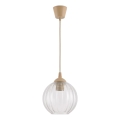 Brilagi - Suspension LED sur câble RETRO GLASS 1xE27/60W/230V, Ø 18 cm, beige/transparent