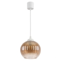 Brilagi - Suspension LED sur câble RETRO GLASS 1xE27/60W/230V Ø 18 cm blanc / brun fumé