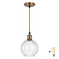 BRILAGI - suspension LED sur câble RETRO GLASS 1xE27/60W/230V Ø 18 cm doré/transparent