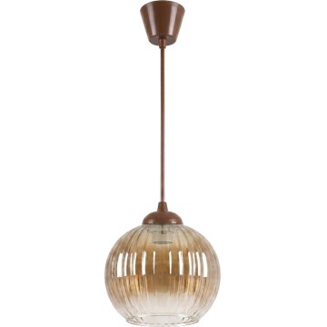 Brilagi - Suspension LED sur câble RETRO GLASS 1xE27/60W/230V Ø 18 cm marron/marron fumé