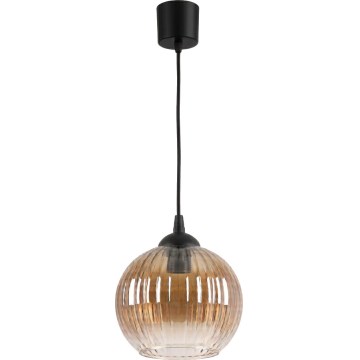 Brilagi - Suspension LED sur câble RETRO GLASS 1xE27/60W/230V Ø 18 cm noir / brun fumé