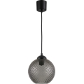 Brilagi - Suspension LED sur câble RETRO GLASS 1xE27/60W/230V Ø 18 cm noir/gris fumé