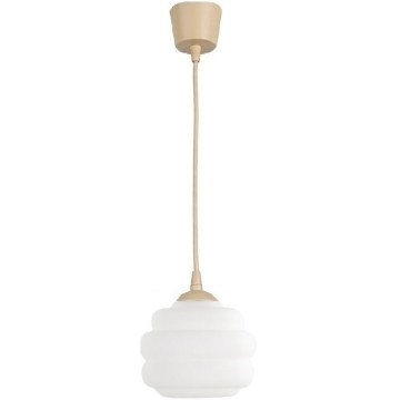 Brilagi - Suspension LED sur câble RETRO GLASS 1xE27/60W/230V Ø 20 cm beige/blanc
