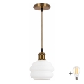 BRILAGI - suspension LED sur câble RETRO GLASS 1xE27/60W/230V Ø 20 cm dorée/blanche