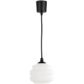 Brilagi - Suspension LED sur câble RETRO GLASS 1xE27/60W/230V Ø 20 cm noir/blanc