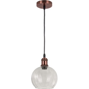 Brilagi - Suspension LED sur câble RETRO GLASS 1xE27/60W/230V Ø 25 cm cuivré/transparent