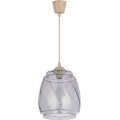 Brilagi - Suspension LED sur câble RETRO GLASS 1xE27/60W/230V Ø 26 cm beige/gris fumé