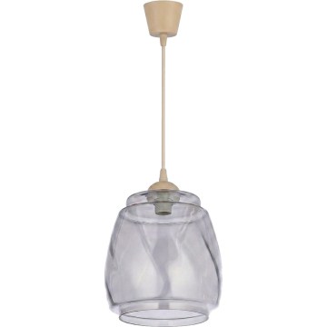 Brilagi - Suspension LED sur câble RETRO GLASS 1xE27/60W/230V Ø 26 cm beige/gris fumé