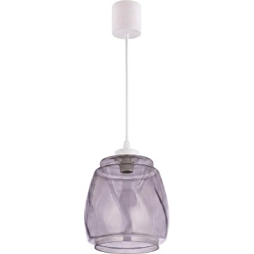 Brilagi - Suspension LED sur câble RETRO GLASS 1xE27/60W/230V Ø 26 cm blanc/gris fumé