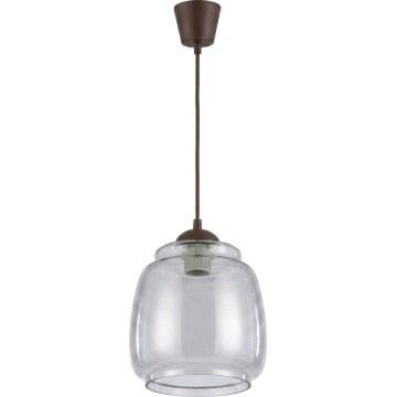 Brilagi - Suspension LED sur câble RETRO GLASS 1xE27/60W/230V Ø 26 cm marron/gris fumé