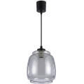 Brilagi - Suspension LED sur câble RETRO GLASS 1xE27/60W/230V Ø 26 cm noir/gris fumé