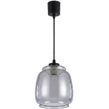 Brilagi - Suspension LED sur câble RETRO GLASS 1xE27/60W/230V Ø 26 cm noir/gris fumé