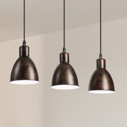 Brilagi - suspension LED sur câble RIDDY 3xE27/60W/230V cuivré/patiné