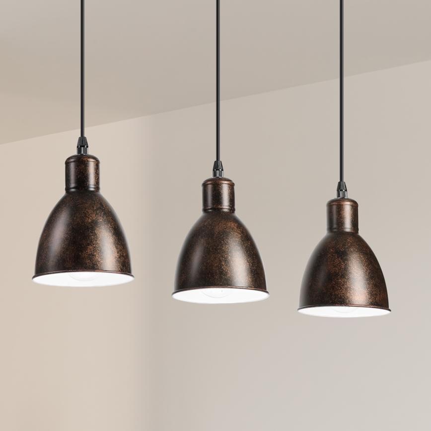 Brilagi - suspension LED sur câble RIDDY 3xE27/60W/230V cuivré/patiné