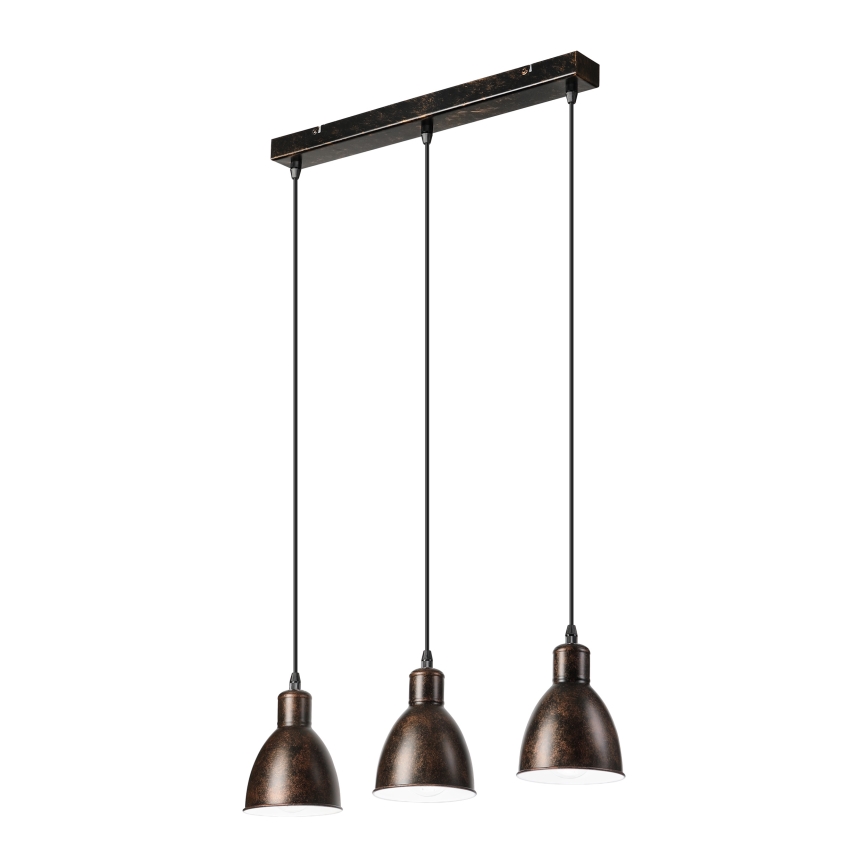 Brilagi - suspension LED sur câble RIDDY 3xE27/60W/230V cuivrée/patinée