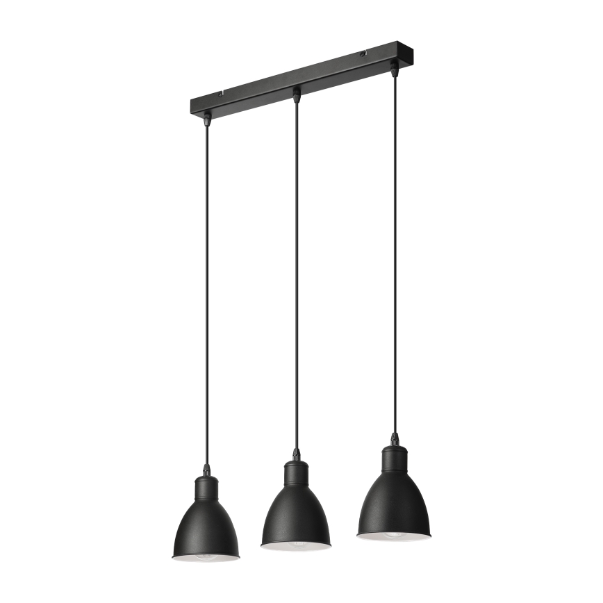Brilagi - Suspension LED sur câble RIDDY 3xE27/60W/230V noire