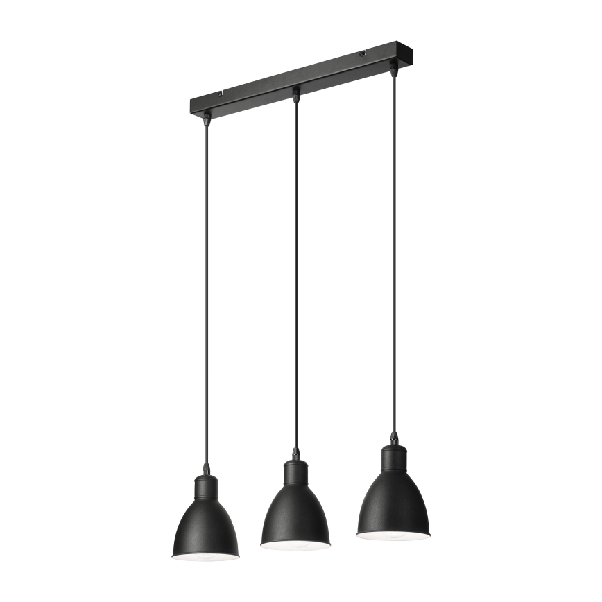 Brilagi - Suspension LED sur câble RIDDY 3xE27/60W/230V noire