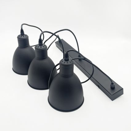Brilagi - Suspension LED sur câble RIDDY 3xE27/60W/230V noire