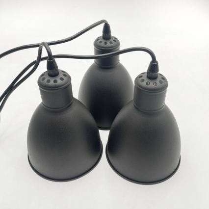 Brilagi - Suspension LED sur câble RIDDY 3xE27/60W/230V noire