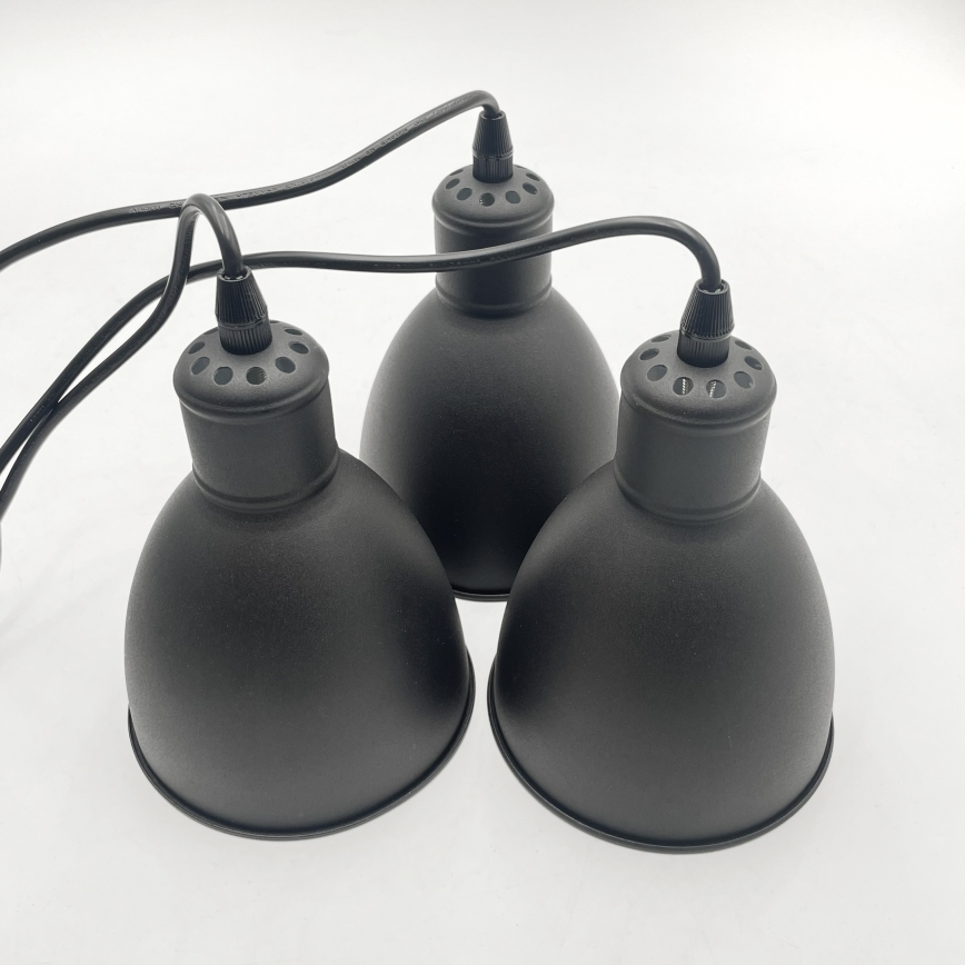Brilagi - Suspension LED sur câble RIDDY 3xE27/60W/230V noire
