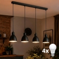 Brilagi - Suspension LED sur câble RIDDY 4xE27/60W/230V noire