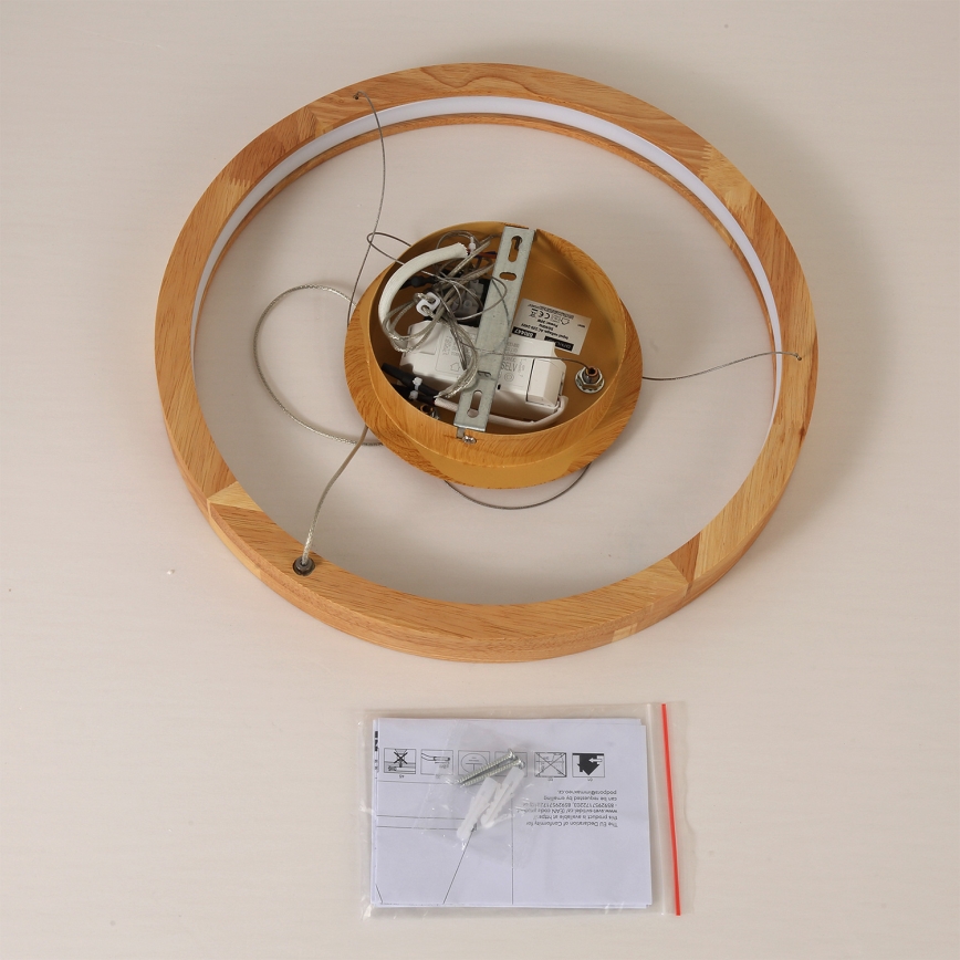 Brilagi - Suspension LED sur câble UMEA WOOD LED/30W/230V Ø 40 cm, bois d'hévéa