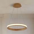 Brilagi - Suspension LED sur câble UMEA WOOD LED/30W/230V Ø 40 cm en bois d'hévéa