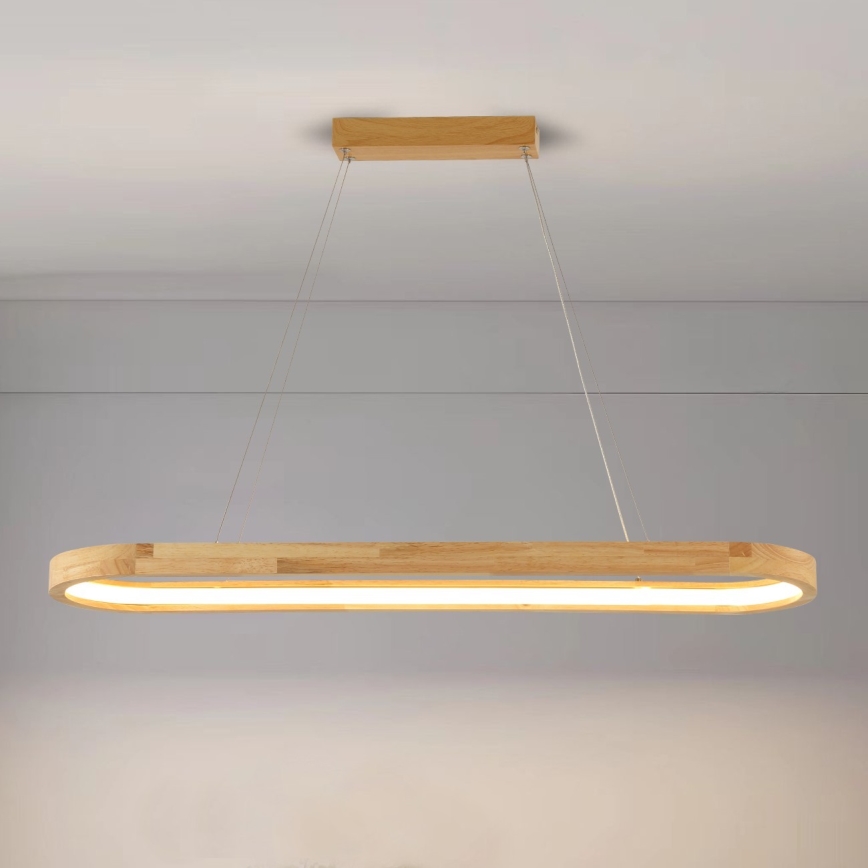 Brilagi - Suspension LED sur câble UMEA WOOD LED/40W/230V 90x22 cm en bois