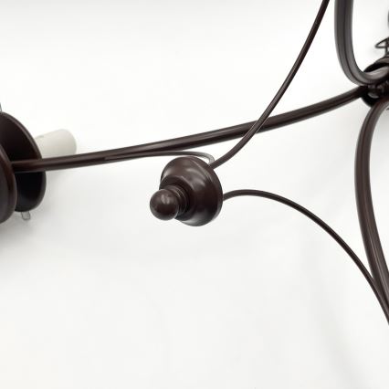 Brilagi - Suspension LED sur chaîne COTTAGE 3xE14/40W/230V hêtre/marron/beige fumé