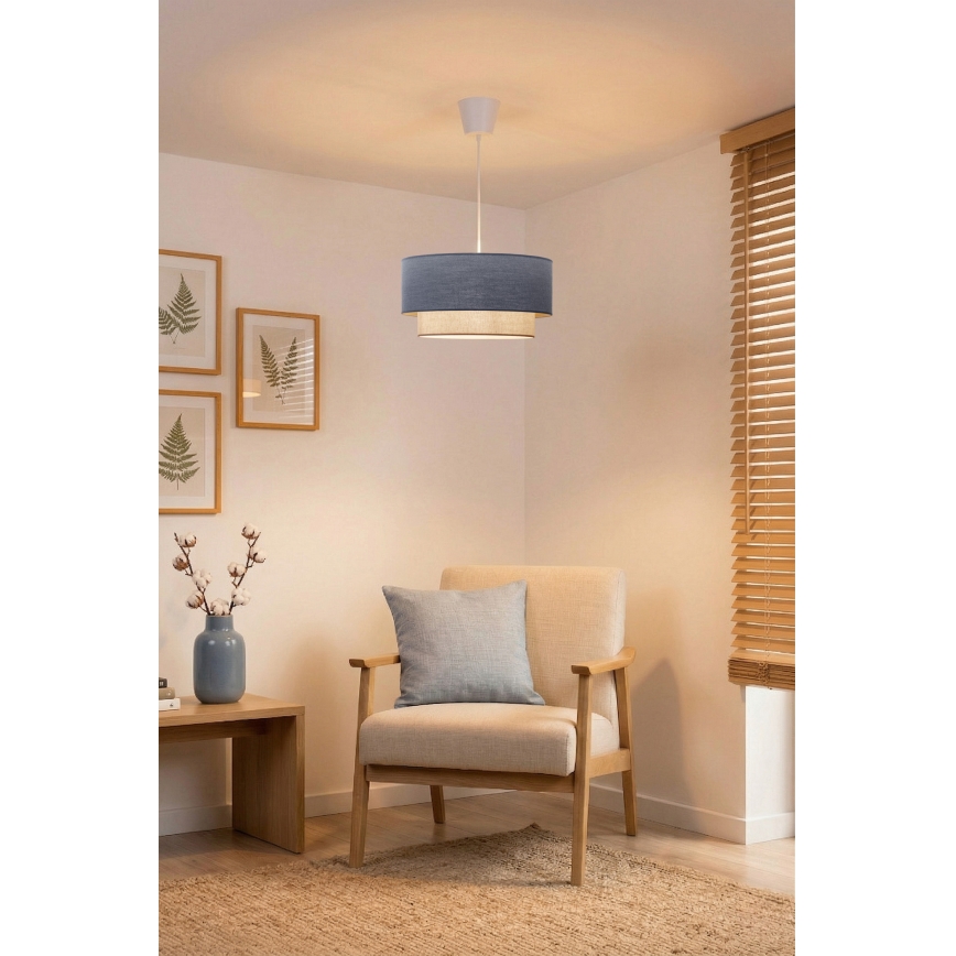 Brilagi - Suspension LED sur cordon BOHO ECO 1xE27/10W/230V Ø 40 cm bleu/crème