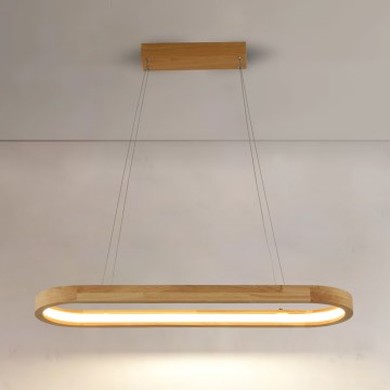 Brilagi - Suspension LED UMEA WOOD sur câble, 30W, 230V, 70x20 cm, en bois