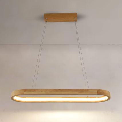 Brilagi - Suspension LED UMEA WOOD sur câble, 30W, 230V, 70x20 cm, en bois